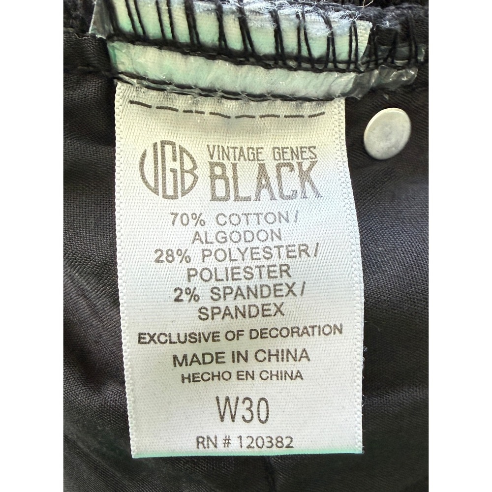 Vintage Genes Black Mens Slim Fit Denim Shorts Black Size 30 Stretch Cotton - Picture 5 of 10